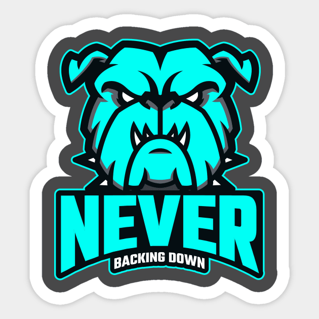 Never Backing Down: Bulldog Grit Sticker by u4upod